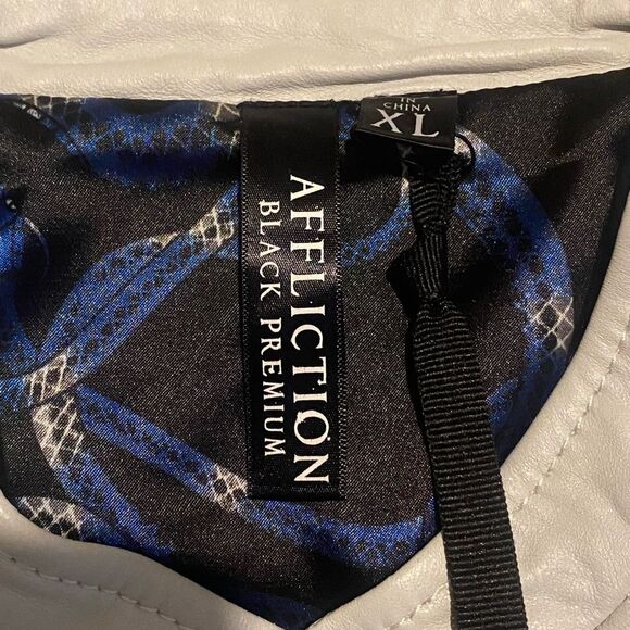 Affliction | Women’s Affliction White Leather jacket studded crop jacket NWT XL - Picture 8 of 13